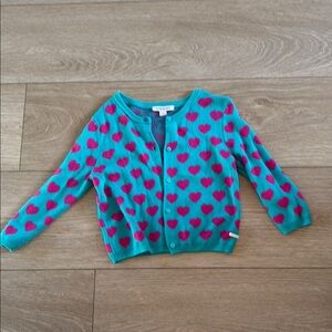 Posh Peanut Blue and Pink Polka Dot Sweater